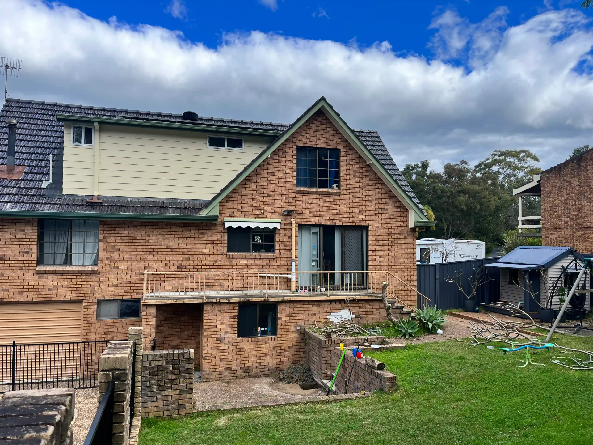 Existing rear timber deck on a Newcastle home