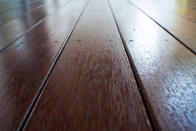 Merbau decking boards in dark brown shades