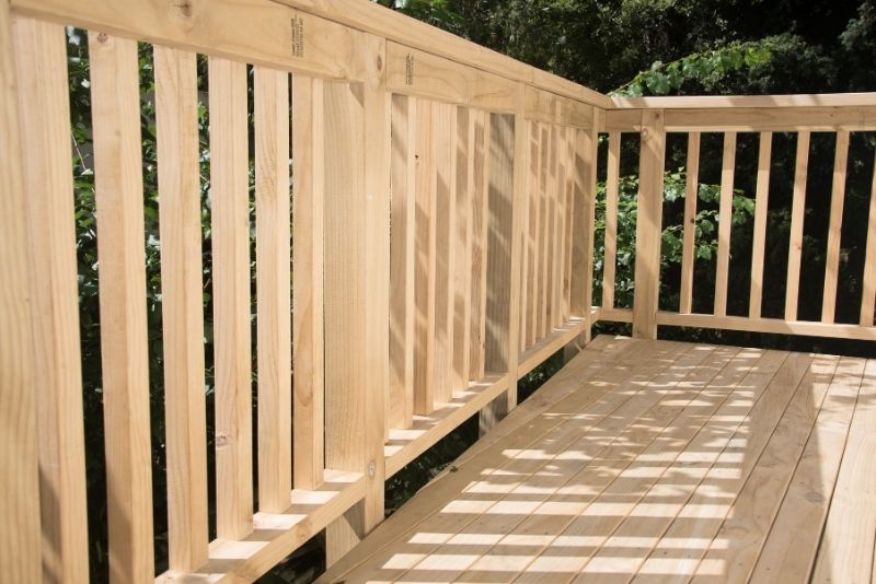 pergolas and verandah decking sorrounded by plants