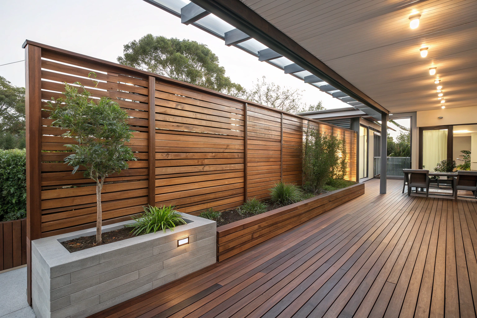 Contemporary australian residential deck featuring