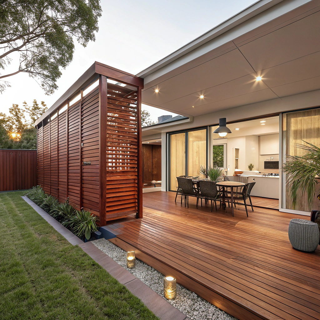 Custom timber screening and privacy wall installat