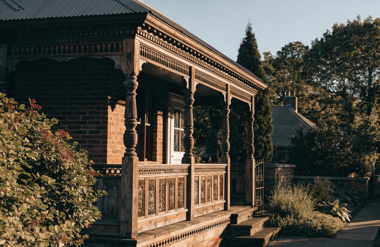 Timber front verandah on a Federation-style home in Newcastle